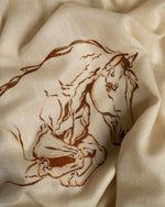 Oxer Drift Cashmere Stole — Cream stole from the Ashwaa Show Jumping collection