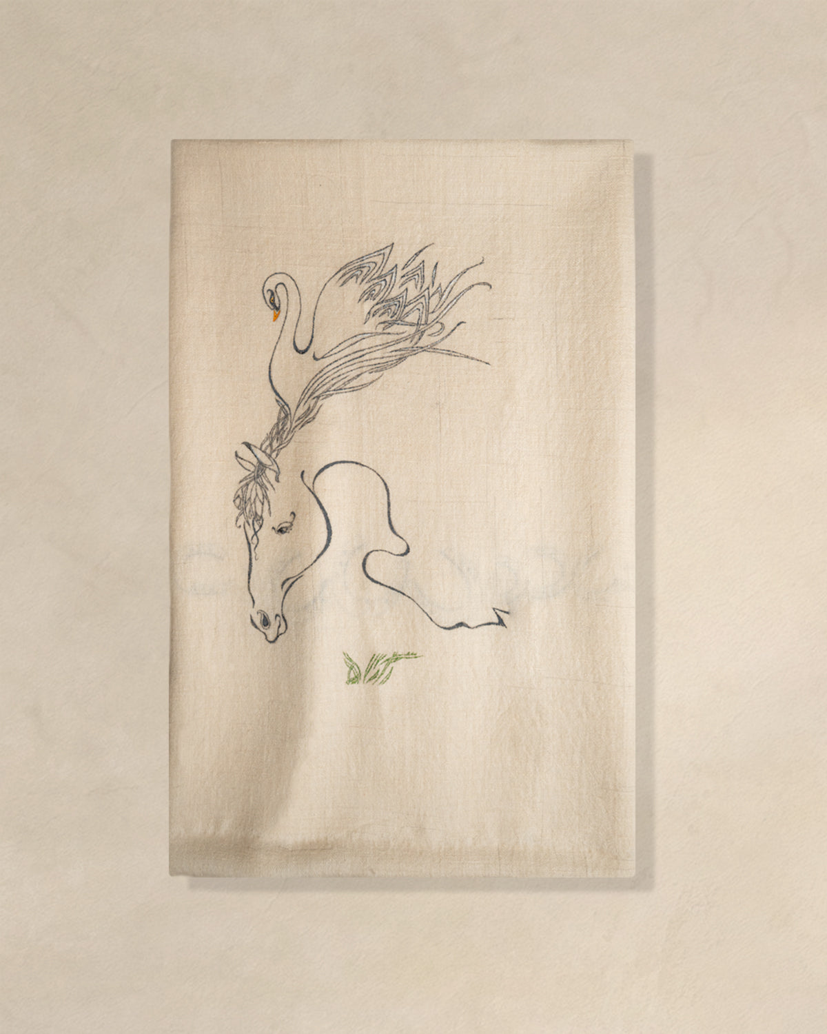 Spread Flight Cashmere Stole — Cream stole from the Ashwaa Show Jumping collection
