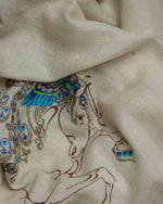 Plume Myth Cashmere Stole  cream stole from the Ashwaa Show jumping collection
