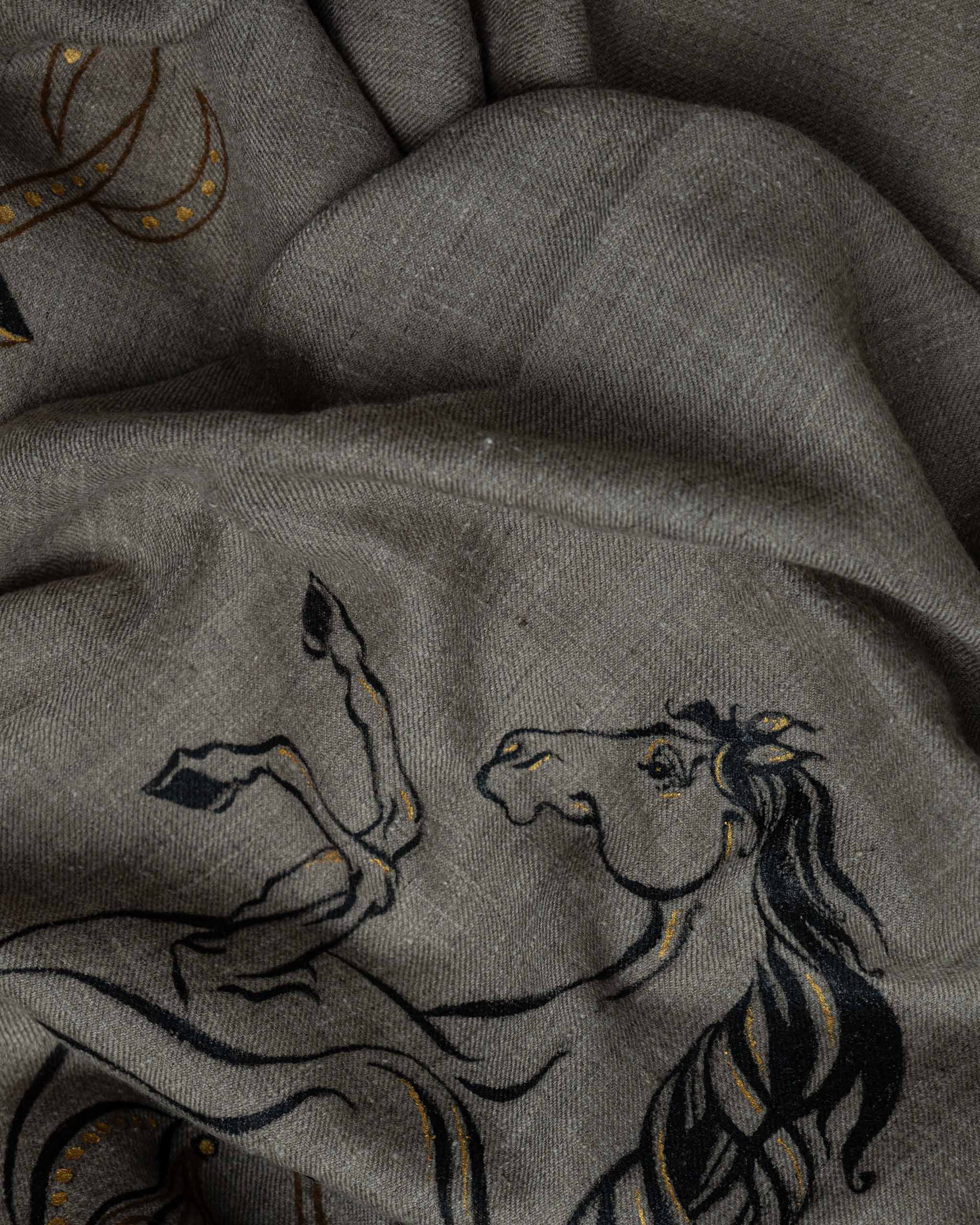 Caracole Dusk Cashmere Stole  Beige stole from the Ashwaa Show jumping collection