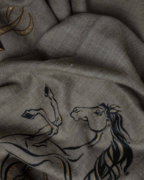 Caracole Dusk Cashmere Stole  Beige stole from the Ashwaa Show jumping collection