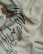 Mane Drift Cashmere Stole  cream stole from the Ashwaa Show jumping collection