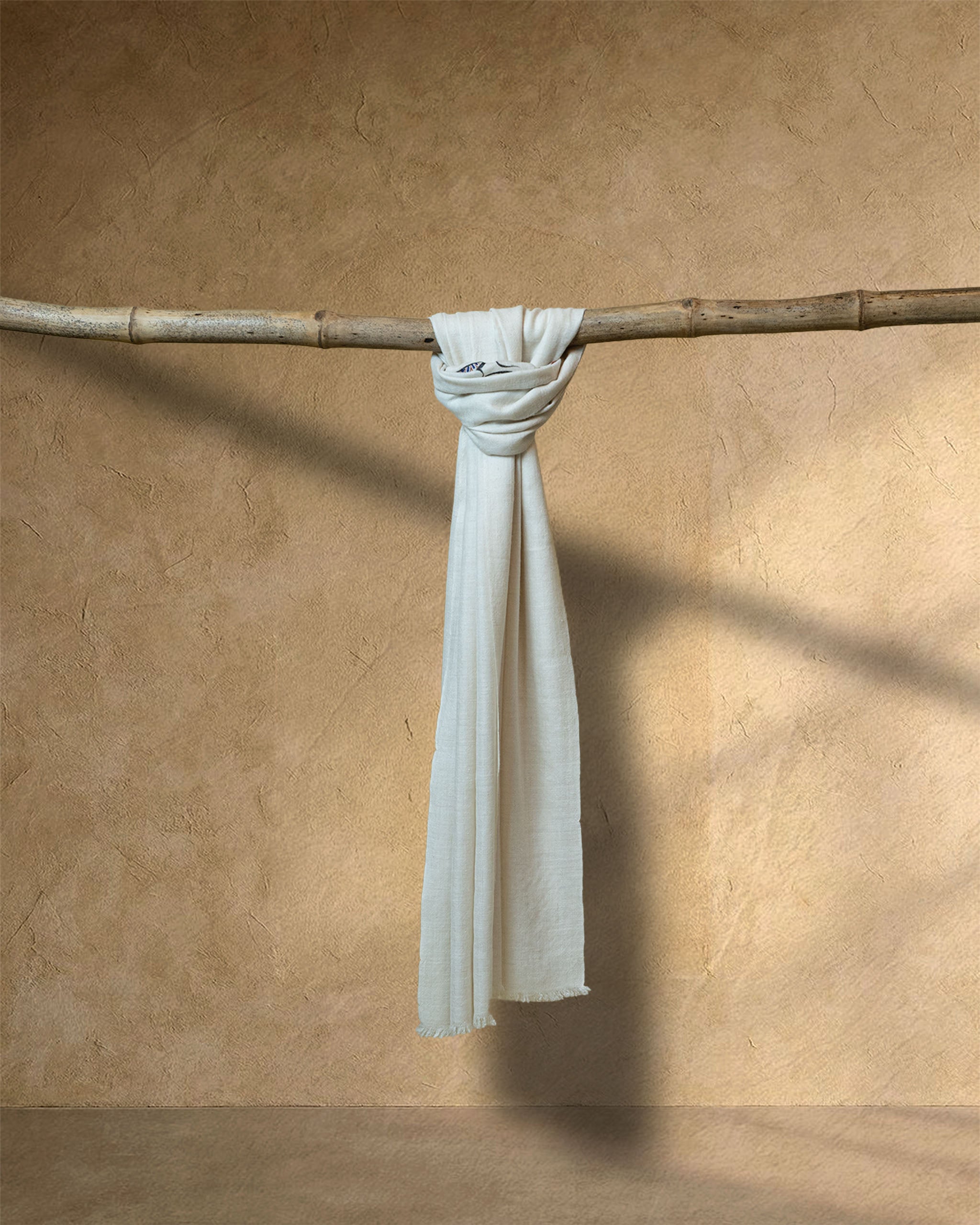 Mane Drift Cashmere Stole  cream stole from the Ashwaa Show jumping collection