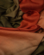 Grove Zari Cashmere Stole  Olive stole from the Ashwaa Sunrise collection