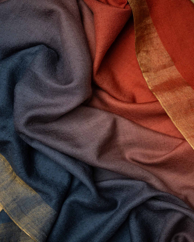 Silver Weave Cashmere Stole  Light Grey stole from the Ashwaa Sunrise collection
