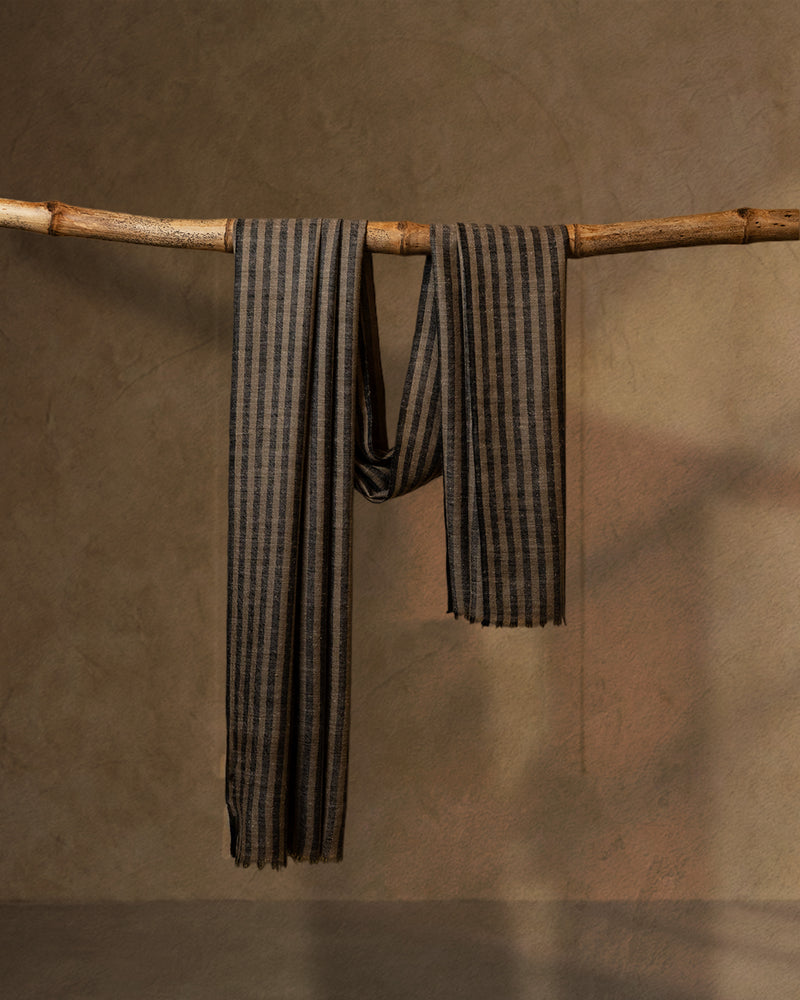 Sand Reins Cashmere Stole  Beige stole from the Ashwaa Sunrise collection