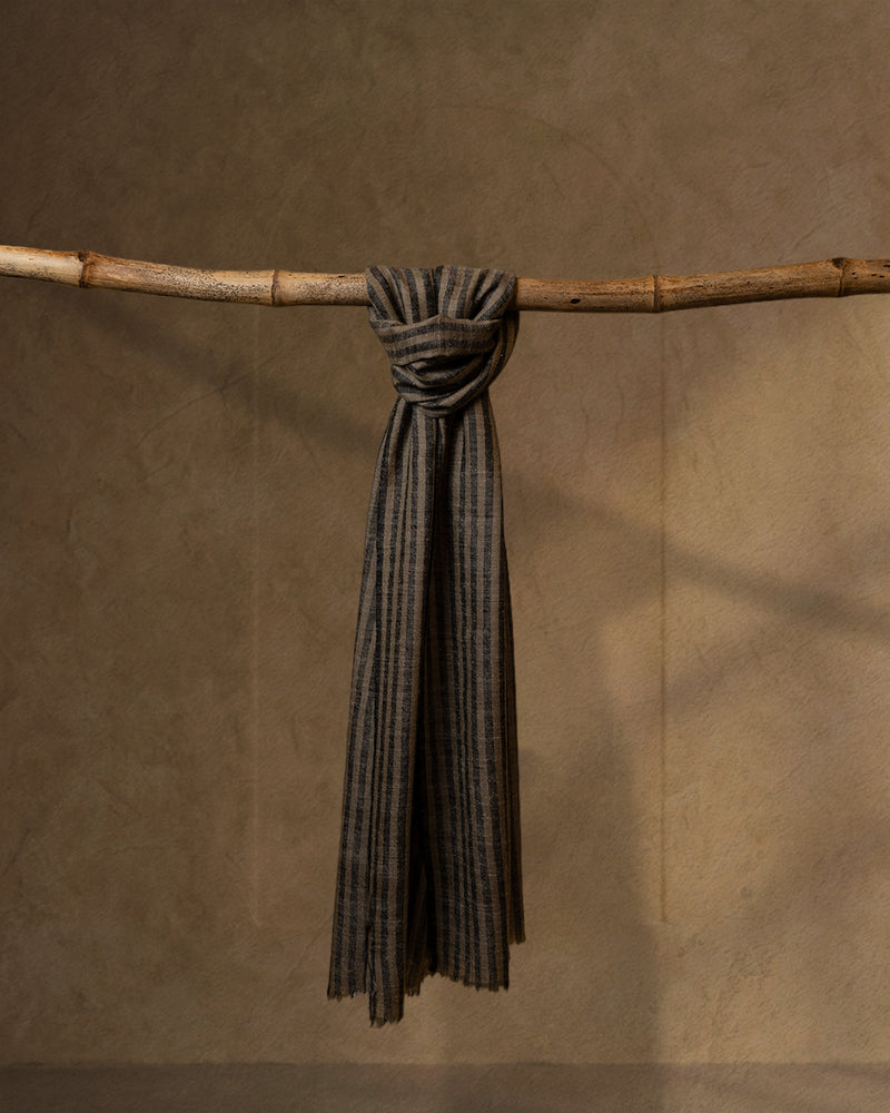 Sand Reins Cashmere Stole  Beige stole from the Ashwaa Sunrise collection