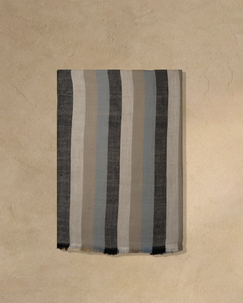 Midnight Bold Cashmere Stole  Black stole from the Ashwaa Sunrise collection