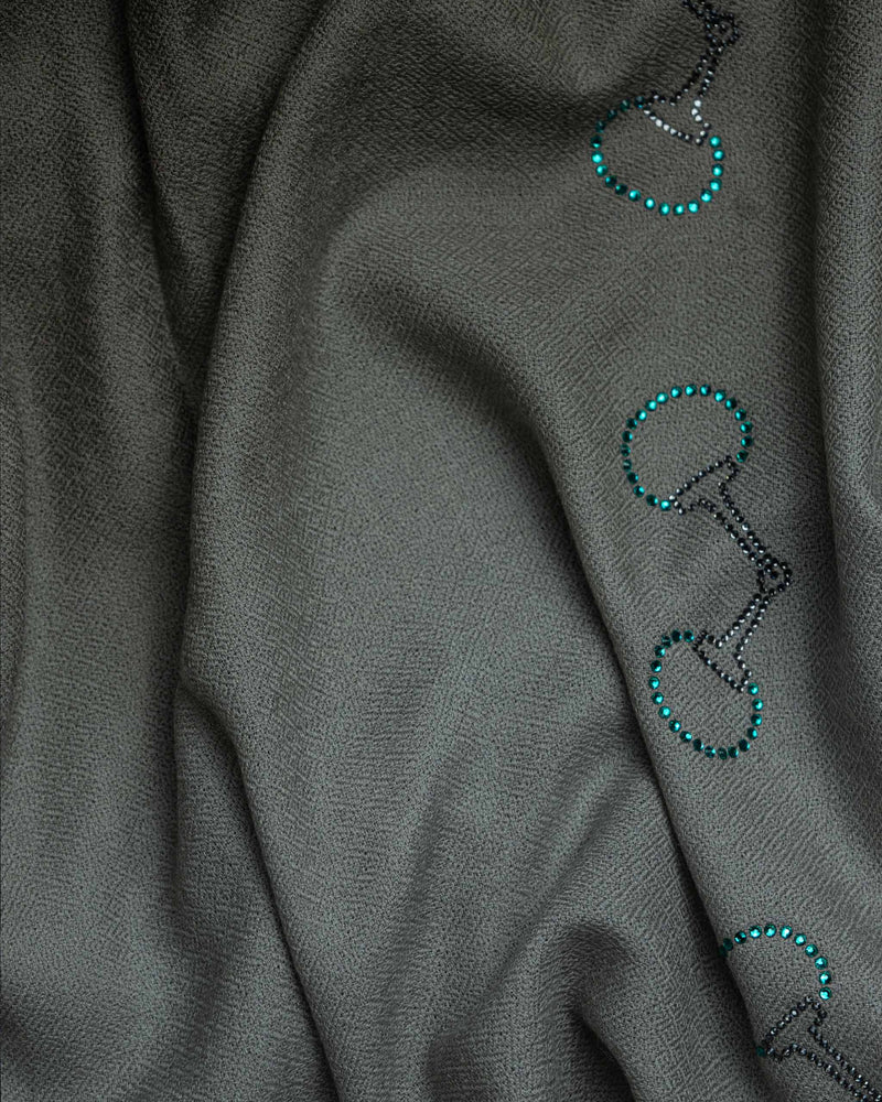 Midnight Bold Cashmere Stole  Black stole from the Ashwaa Sunrise collection