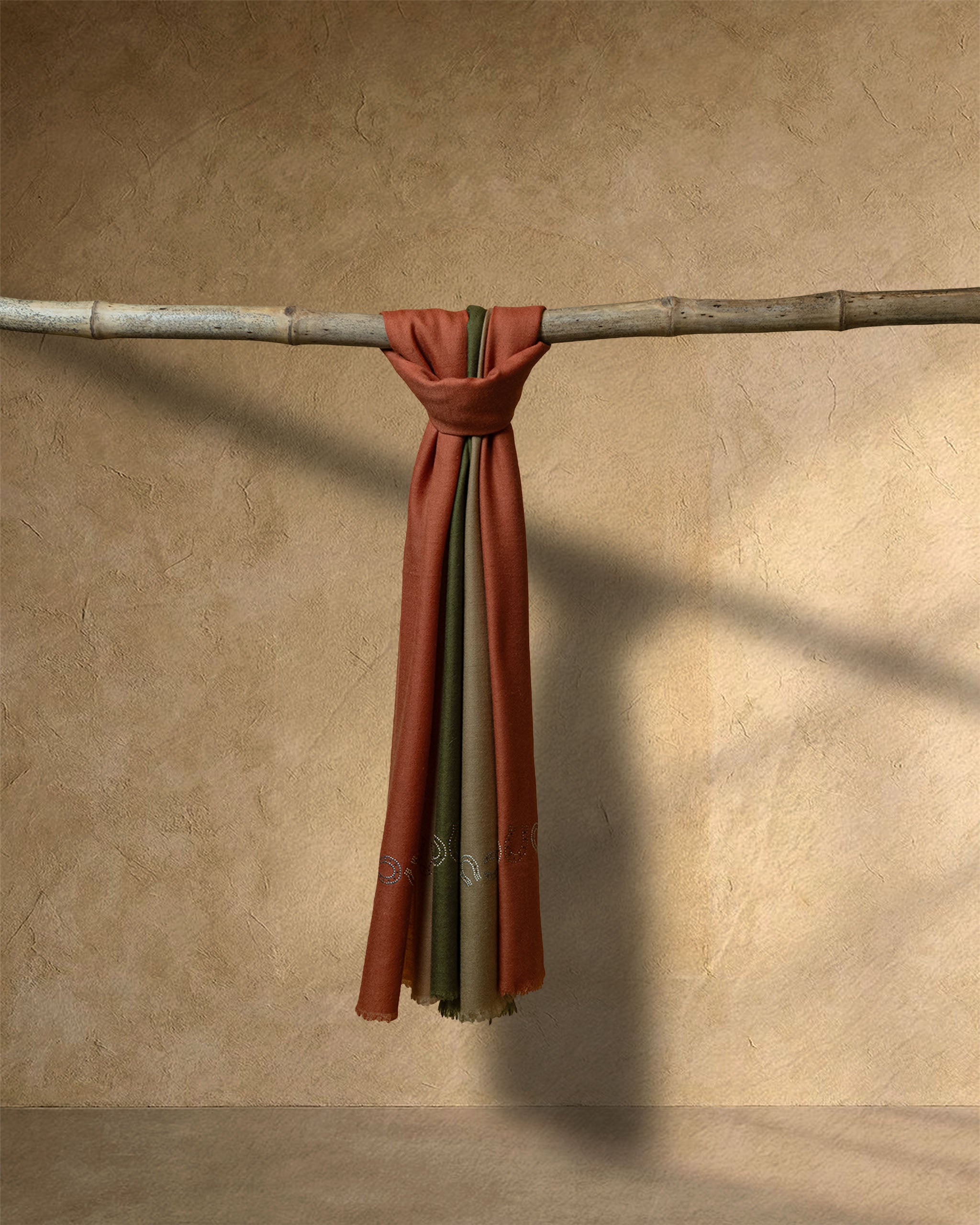 Ivory Bridle Cashmere Stole  Ivory stole from the Ashwaa Equestrian collection