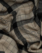 Sand Check Cashmere Stole  Beige stole from the Ashwaa Polo collection