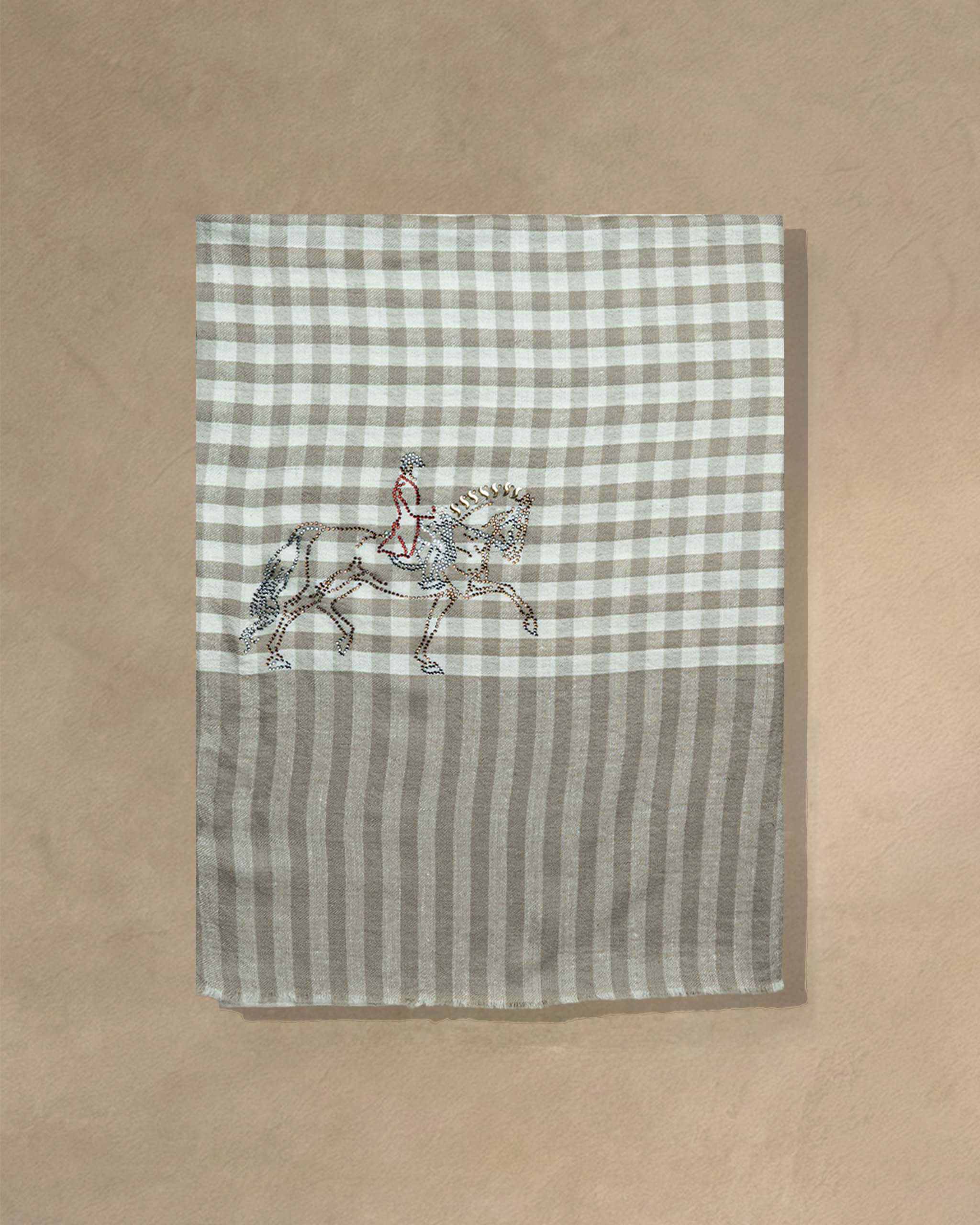 Parchment Stride Cashmere Stole  Beige stole from the Ashwaa Dressage collection