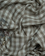 Parchment Stride Cashmere Stole  Beige stole from the Ashwaa Dressage collection