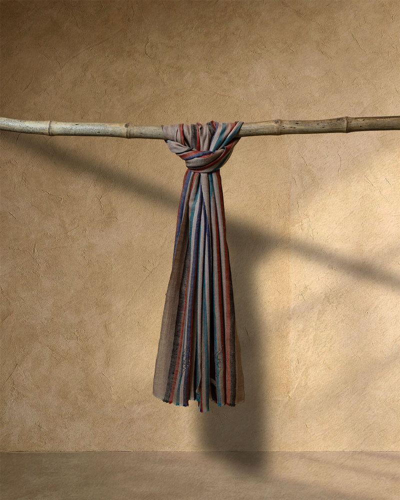 Marigold Bridle Cashmere Stole  Orange stole from the Ashwaa Equestrian collection