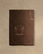 Mahogany Stride Cashmere Stole  Brown stole from the Ashwaa Equestrian collection