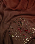 Mahogany Stride Cashmere Stole  Brown stole from the Ashwaa Equestrian collection