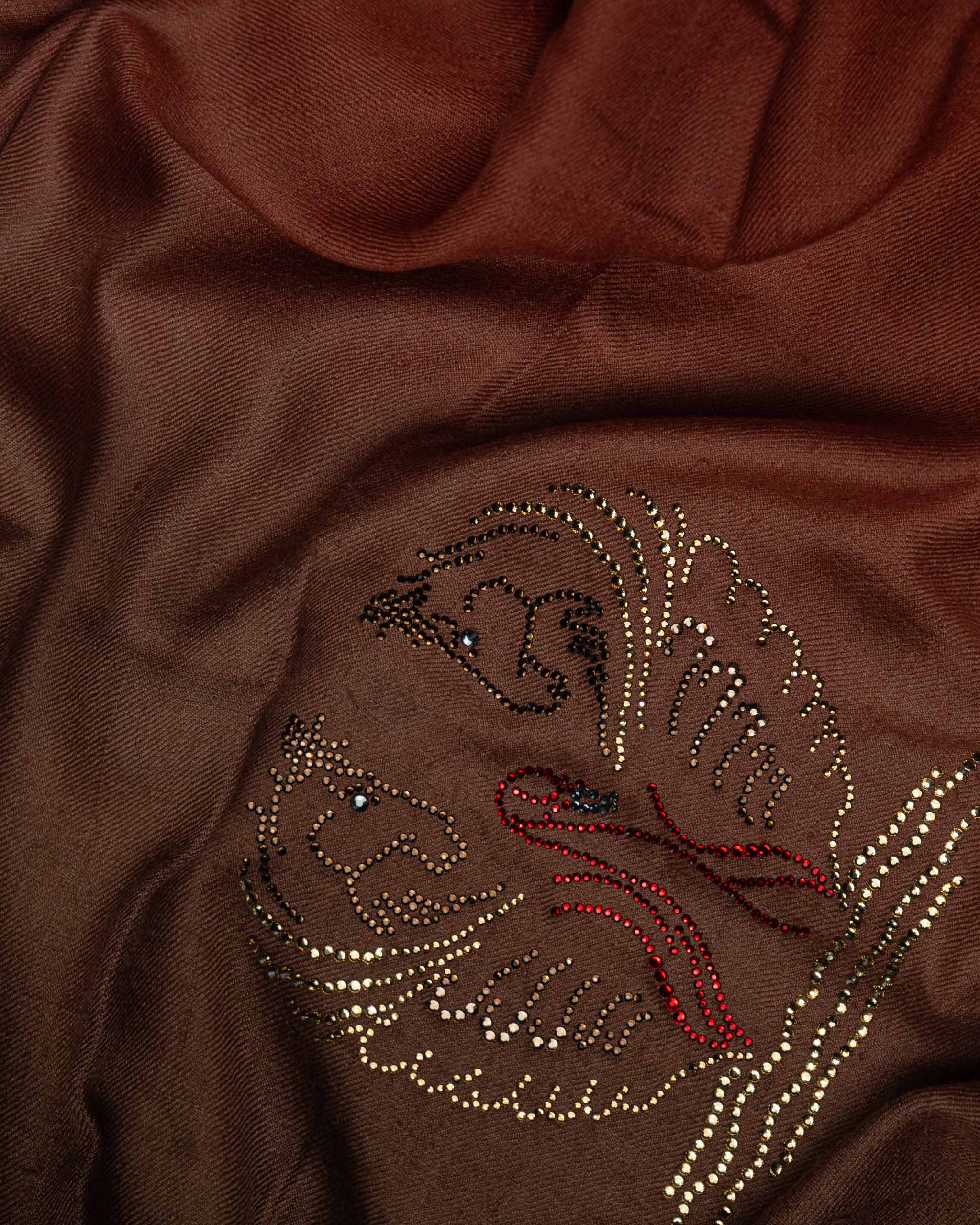 Mahogany Stride Cashmere Stole  Brown stole from the Ashwaa Equestrian collection