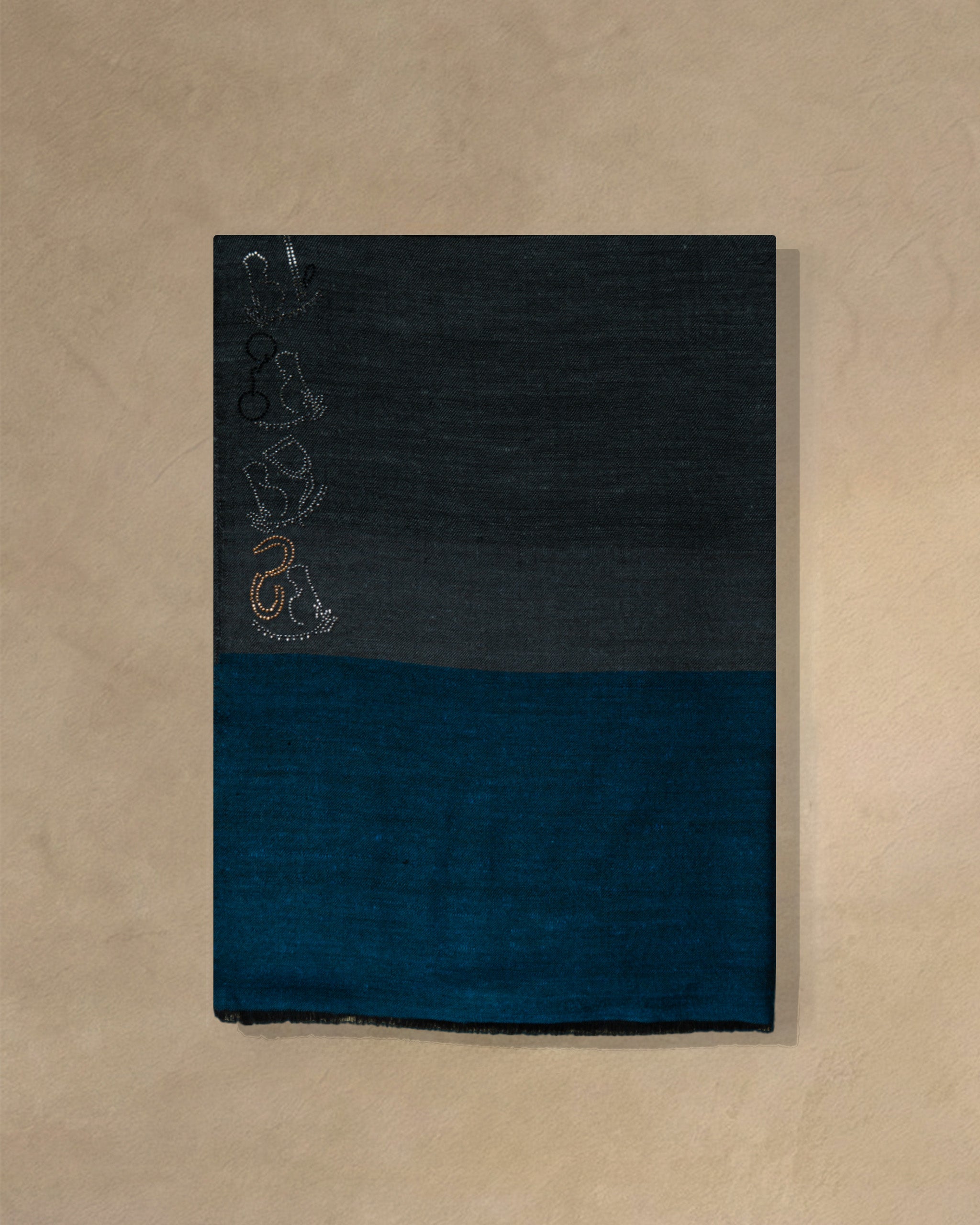 Lagoon Weave Cashmere Stole  Teal stole from the Ashwaa Equestrian collection