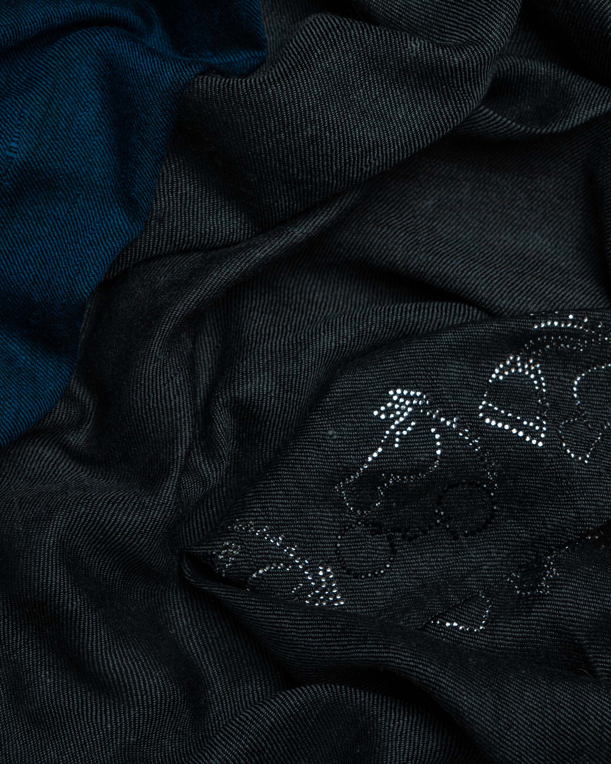 Lagoon Weave Cashmere Stole  Teal stole from the Ashwaa Equestrian collection