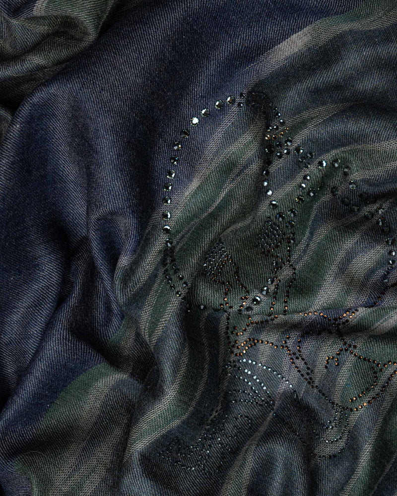 Olive Canter Cashmere Stole  Olive stole from the Ashwaa Show jumping collection