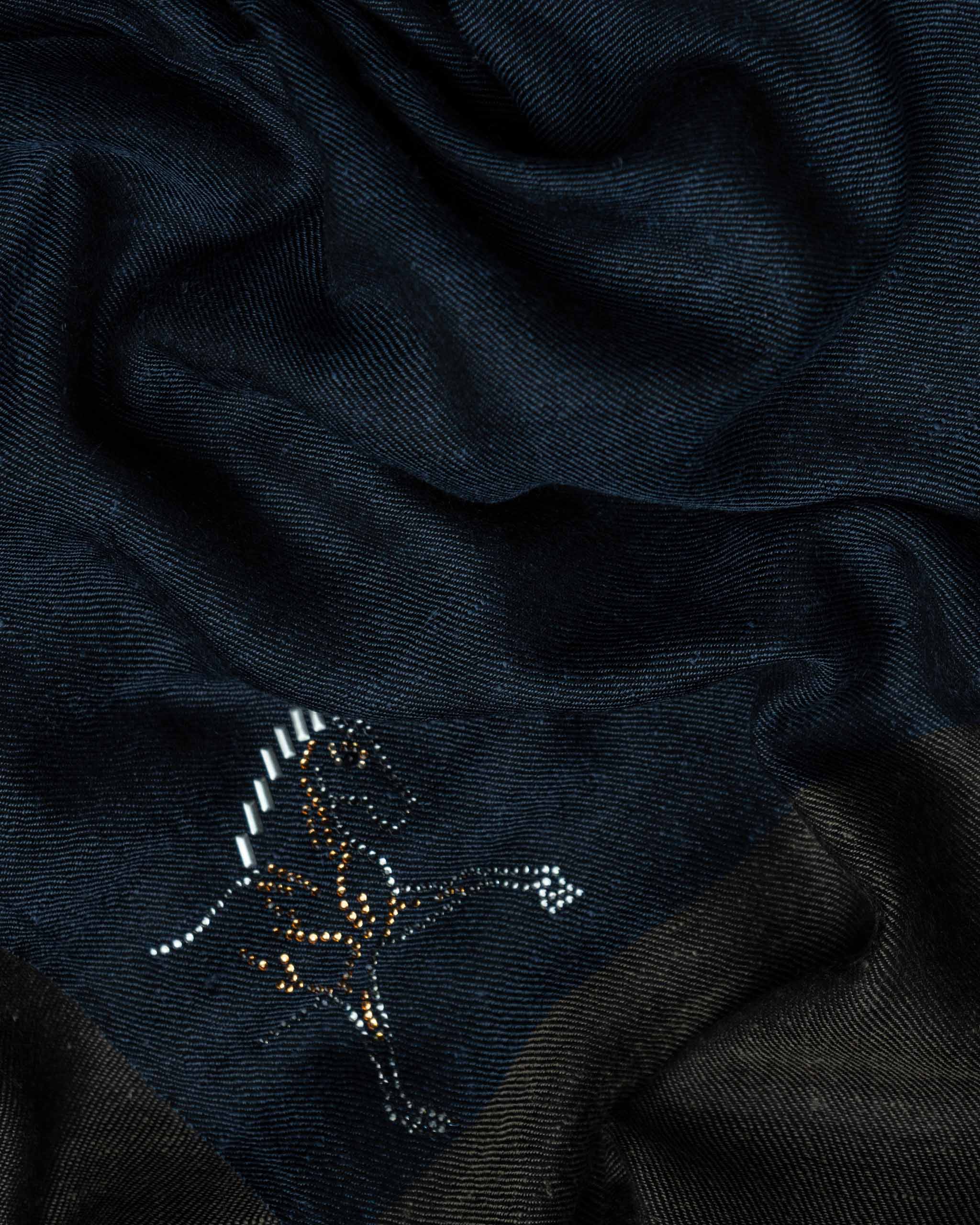 Ash Margin Cashmere Stole  Light Grey stole from the Ashwaa Dressage collection