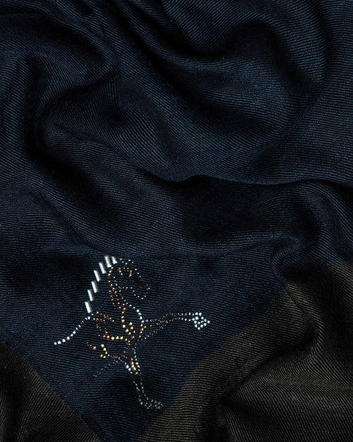 Ash Margin Cashmere Stole  Light Grey stole from the Ashwaa Dressage collection