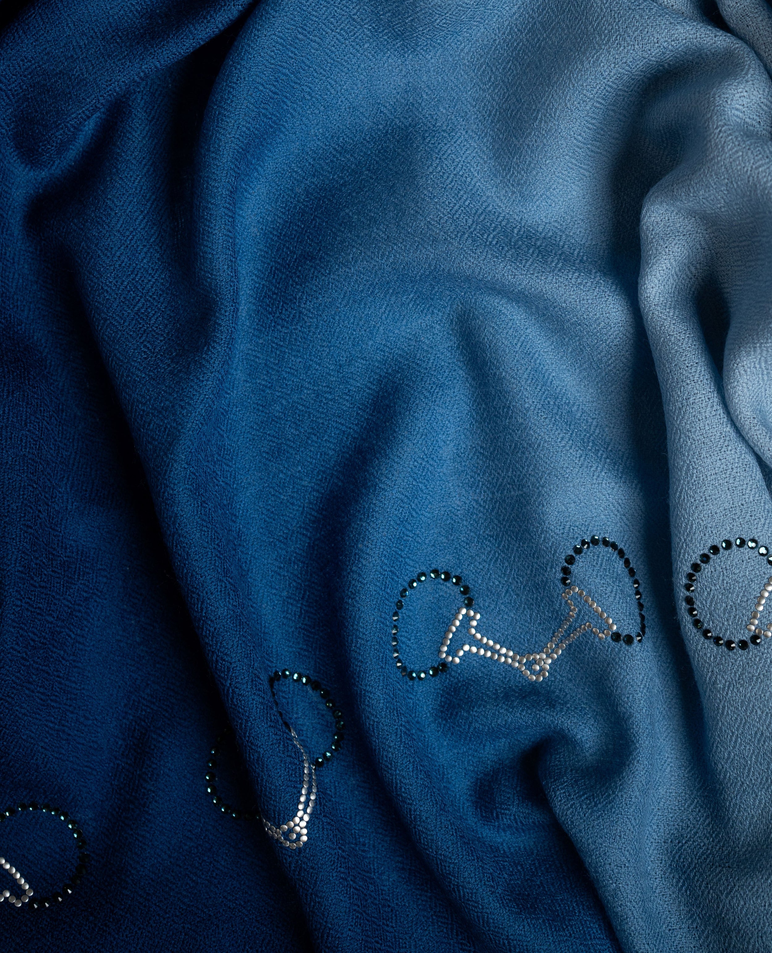 Liverpool Scope Wool Stole — Sky Blue stole from the Ashwaa Show Jumping collection