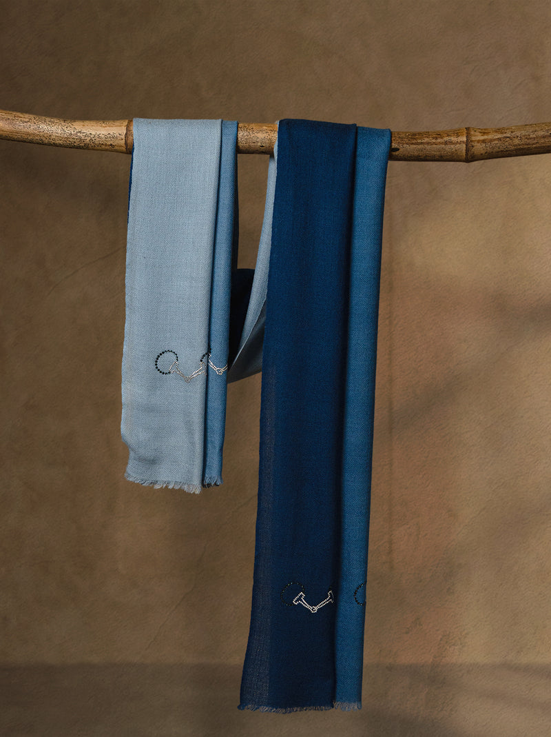 Liverpool Scope Wool Stole — Sky Blue stole from the Ashwaa Show Jumping collection