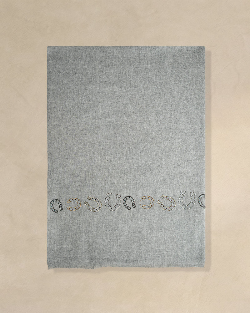 Withers Glint Wool Stole — Grey stole from the Ashwaa Equestrian collection