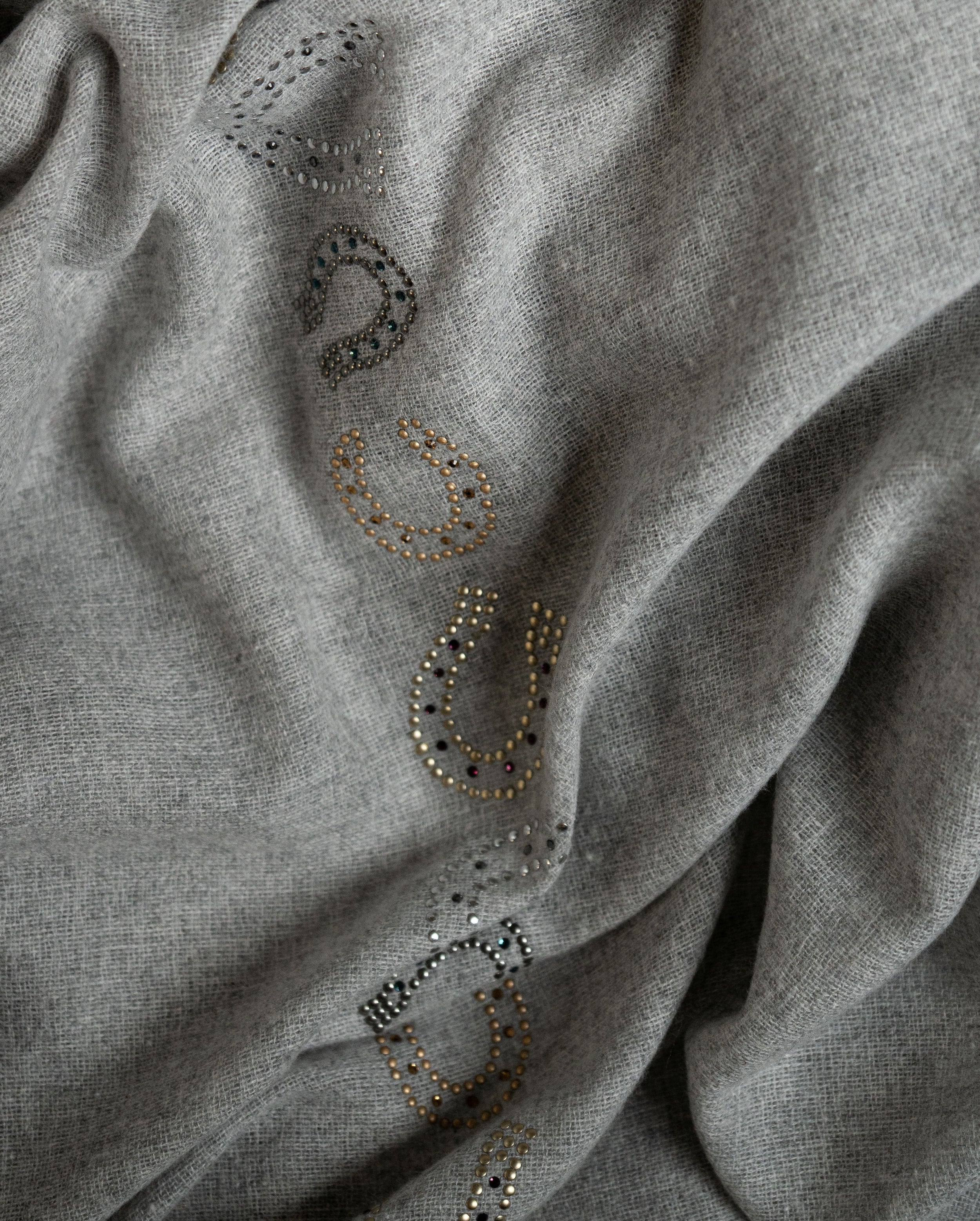 Withers Glint Wool Stole — Grey stole from the Ashwaa Equestrian collection