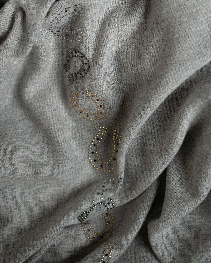 Withers Glint Wool Stole — Grey stole from the Ashwaa Equestrian collection