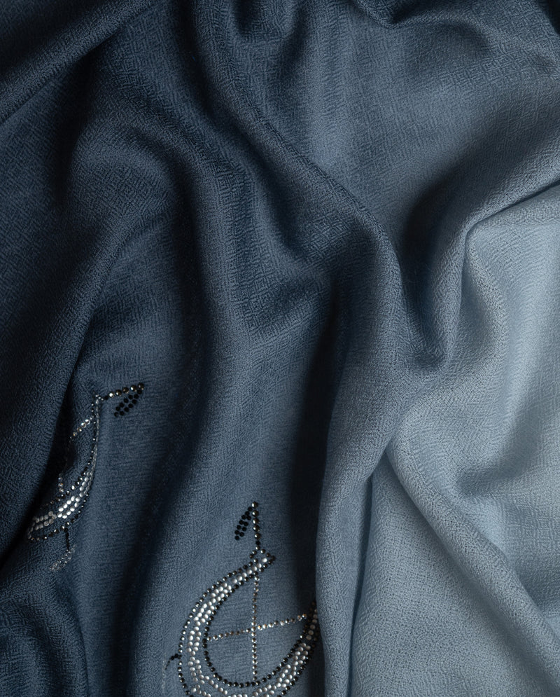 Gallop Wraps Wool Stole — Ash Grey stole from the Ashwaa Polo collection