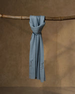 Gallop Wraps Wool Stole — Ash Grey stole from the Ashwaa Polo collection