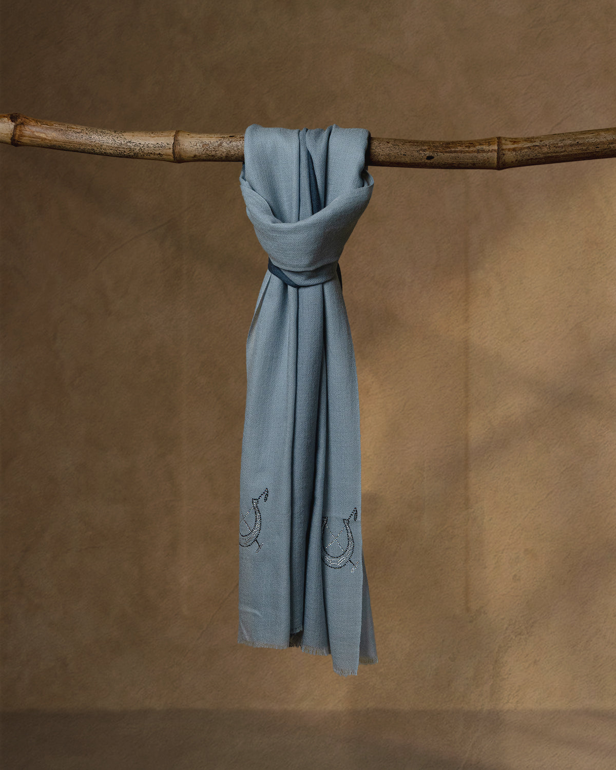 Gallop Wraps Wool Stole — Ash Grey stole from the Ashwaa Polo collection