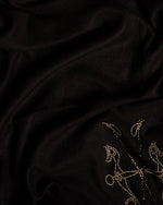Hooves Dusk Wool Stole — Chocolate Brown stole from the Ashwaa Polo collection