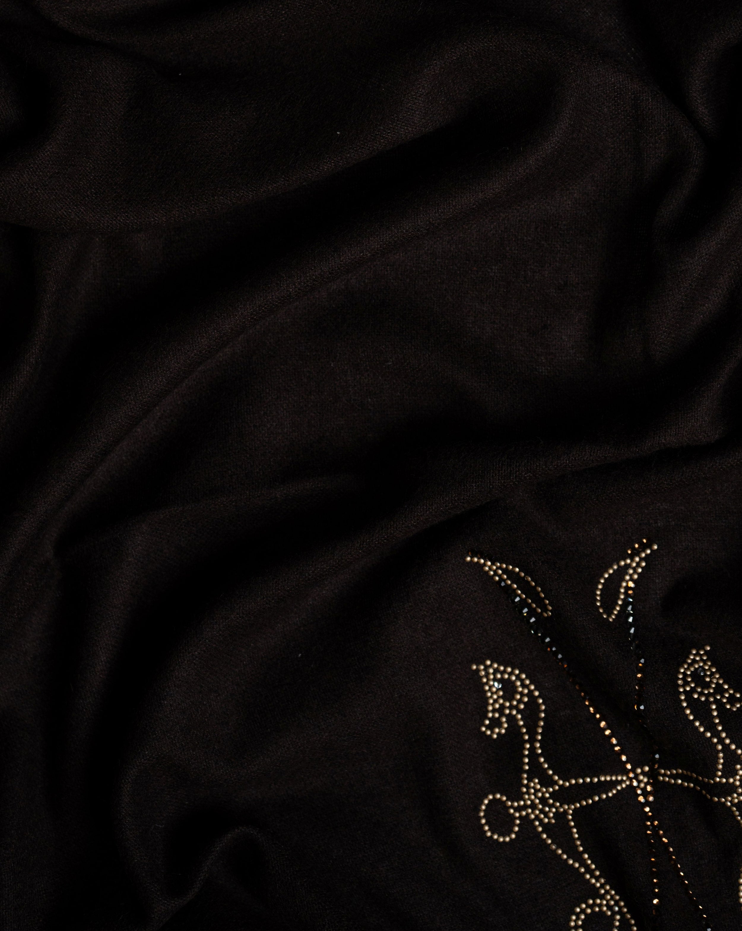 Hooves Dusk Wool Stole — Chocolate Brown stole from the Ashwaa Polo collection