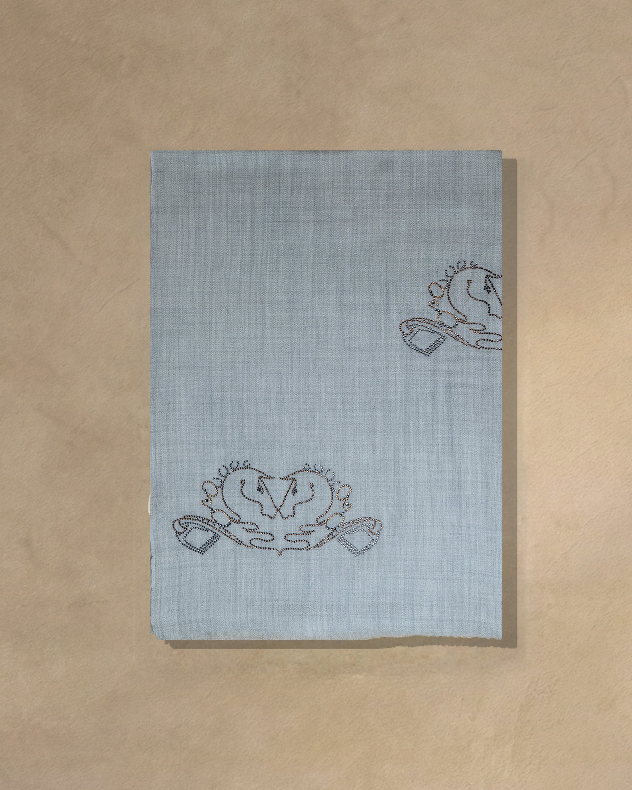 Stone Crest Wool Stole  Grey stole from the Ashwaa Equestrian collection
