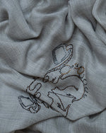 Stone Crest Wool Stole  Grey stole from the Ashwaa Equestrian collection