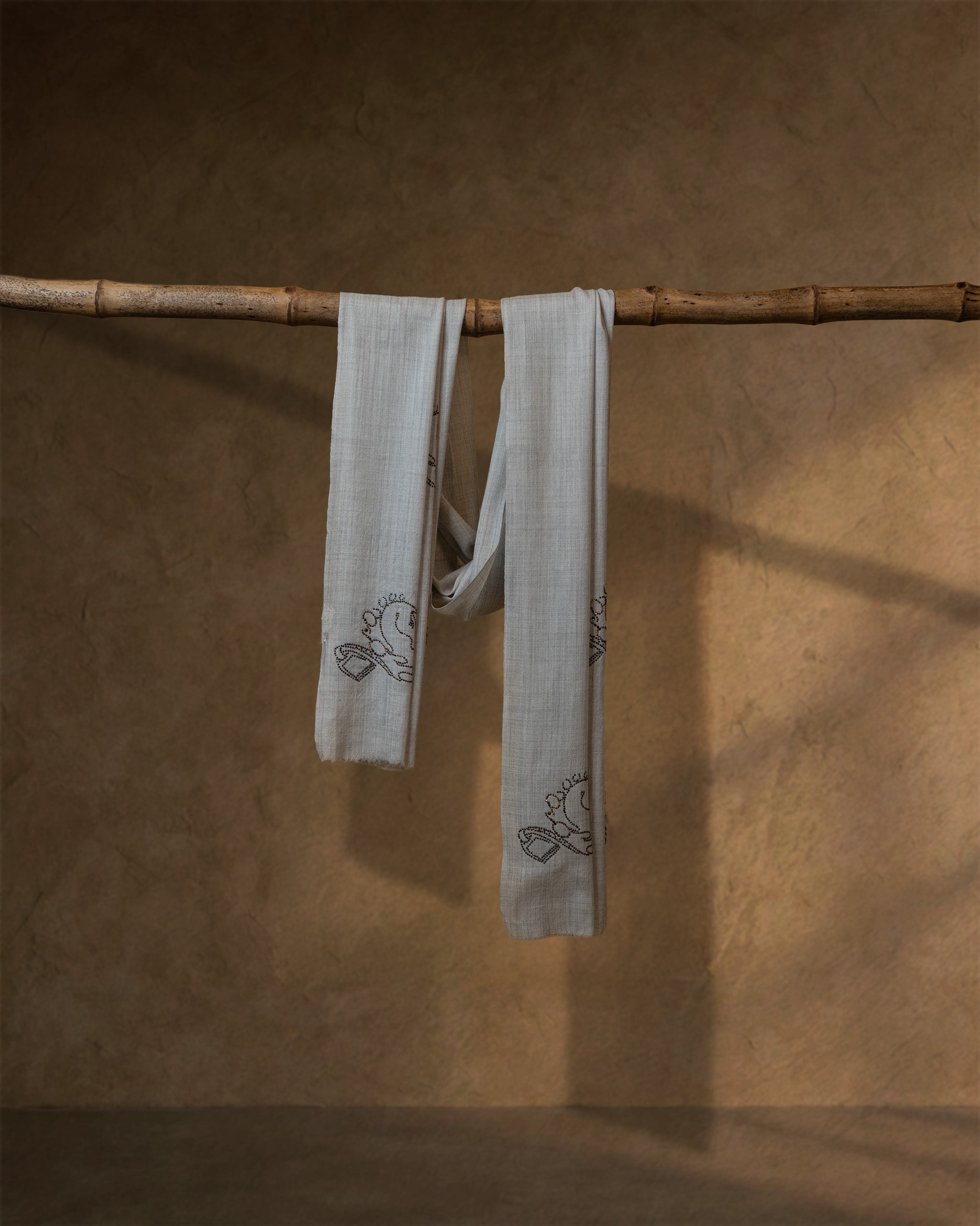 Stone Crest Wool Stole  Grey stole from the Ashwaa Equestrian collection