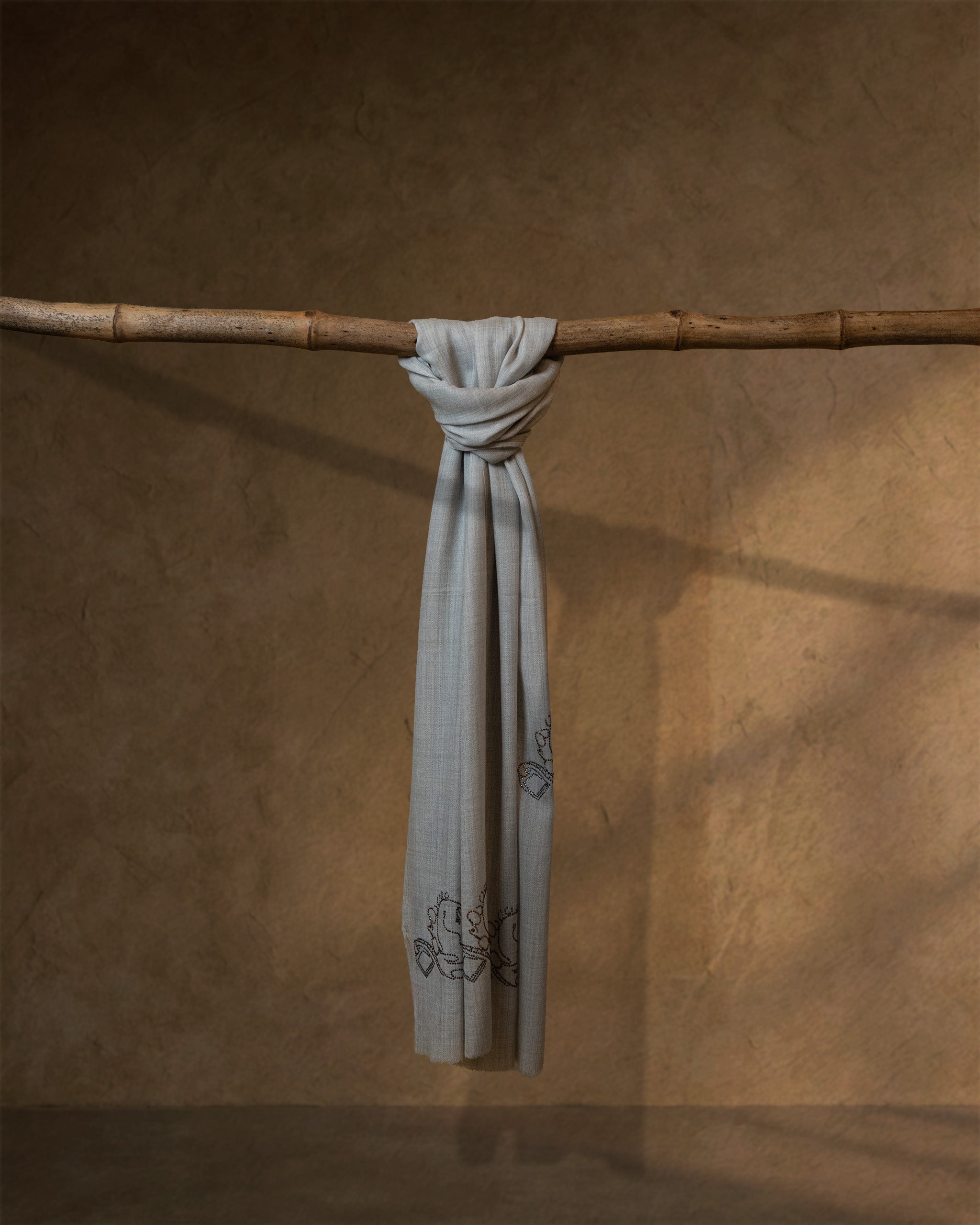 Stone Crest Wool Stole  Grey stole from the Ashwaa Equestrian collection