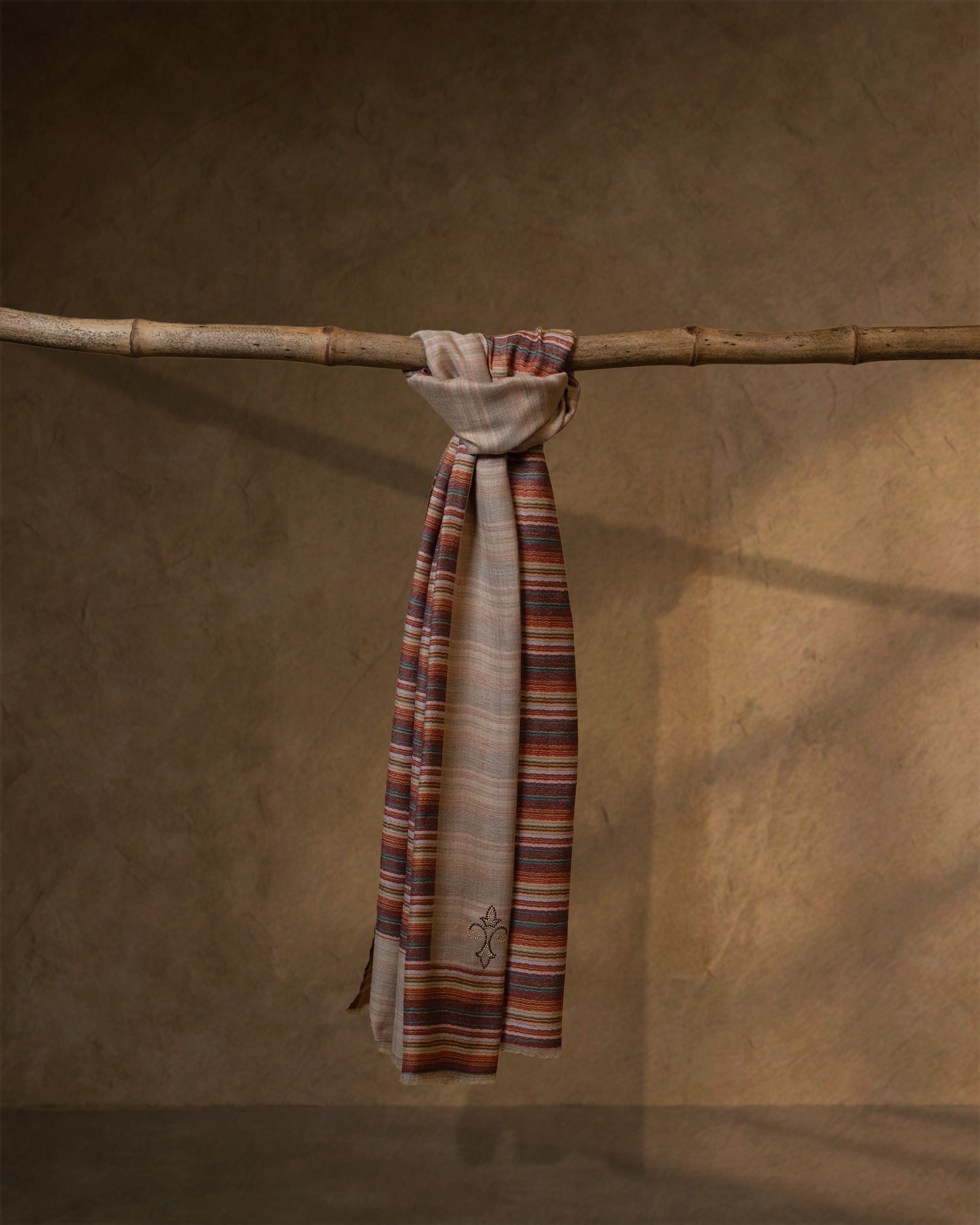 Lace Withers Wool Stole  Ivory stole from the Ashwaa Sunrise collection