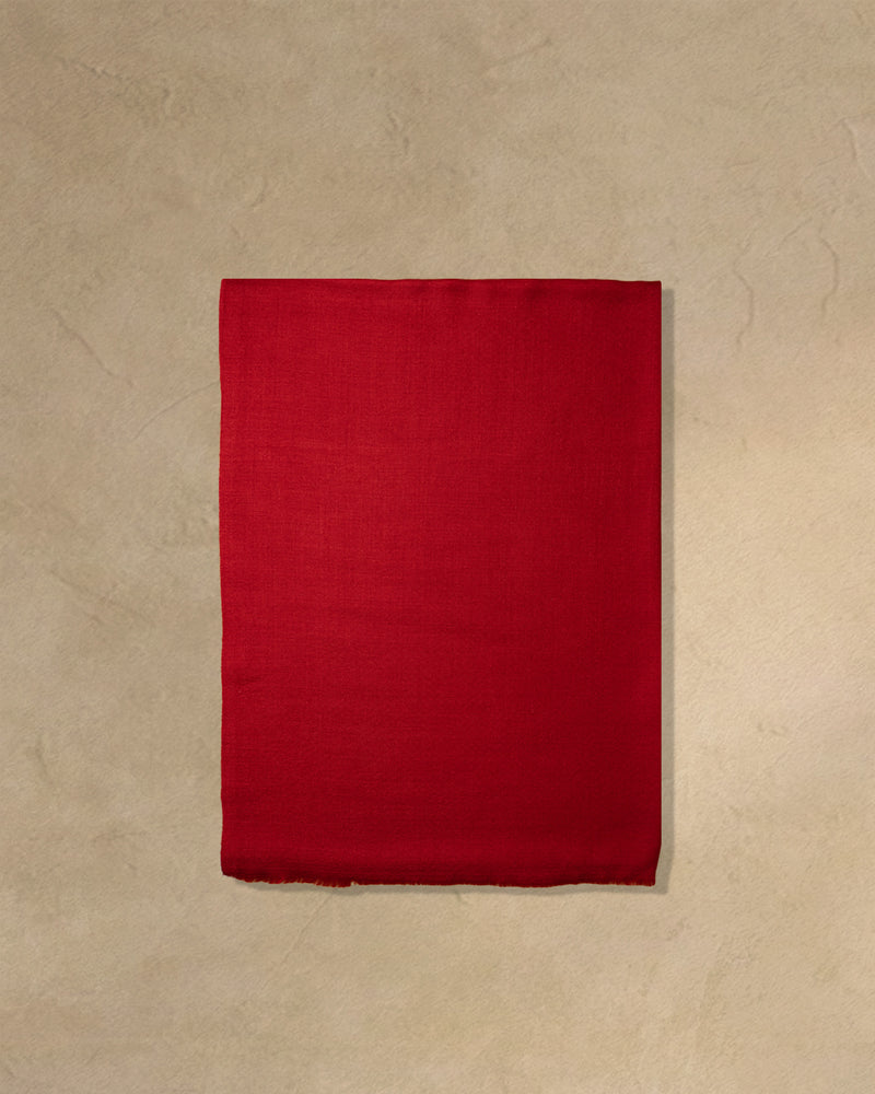 Crimson Gallop Wool Stole  Red stole from the Ashwaa Sunrise collection