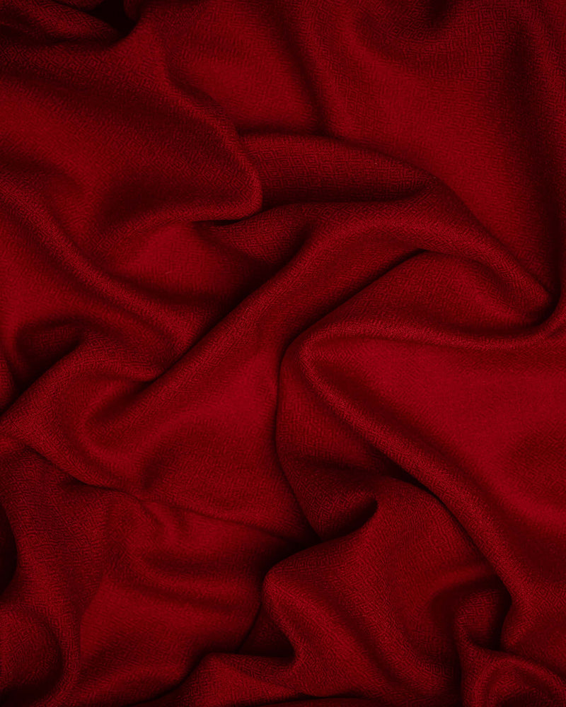 Crimson Gallop Wool Stole  Red stole from the Ashwaa Sunrise collection