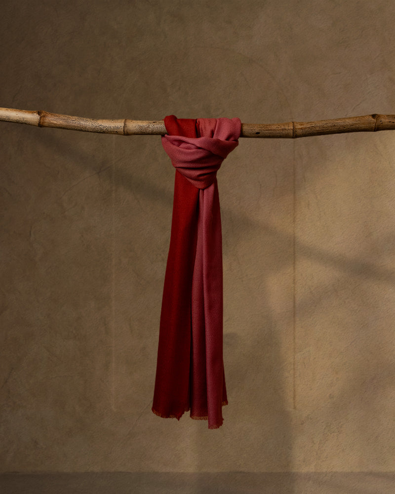 Blossom Pace Wool Stole  Peach stole from the Ashwaa Sunrise collection