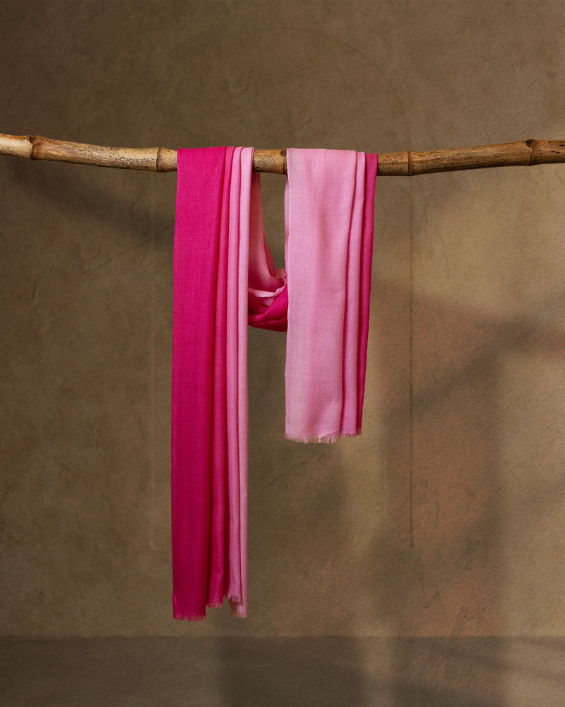 Rose Halt Wool Stole  Baby Pink stole from the Ashwaa Sunrise collection