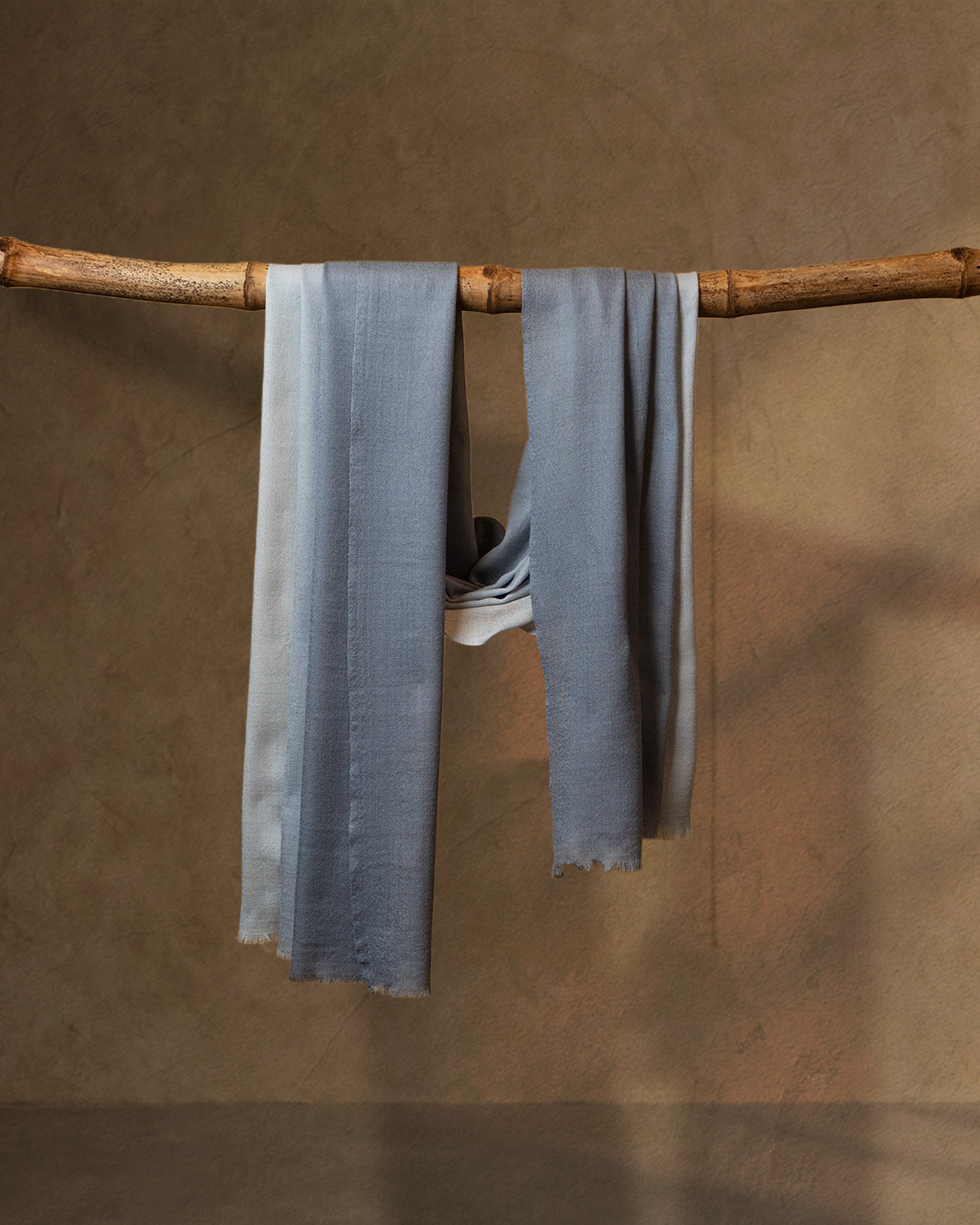 Slate Canter Wool Stole  Dark Grey stole from the Ashwaa Sunrise collection