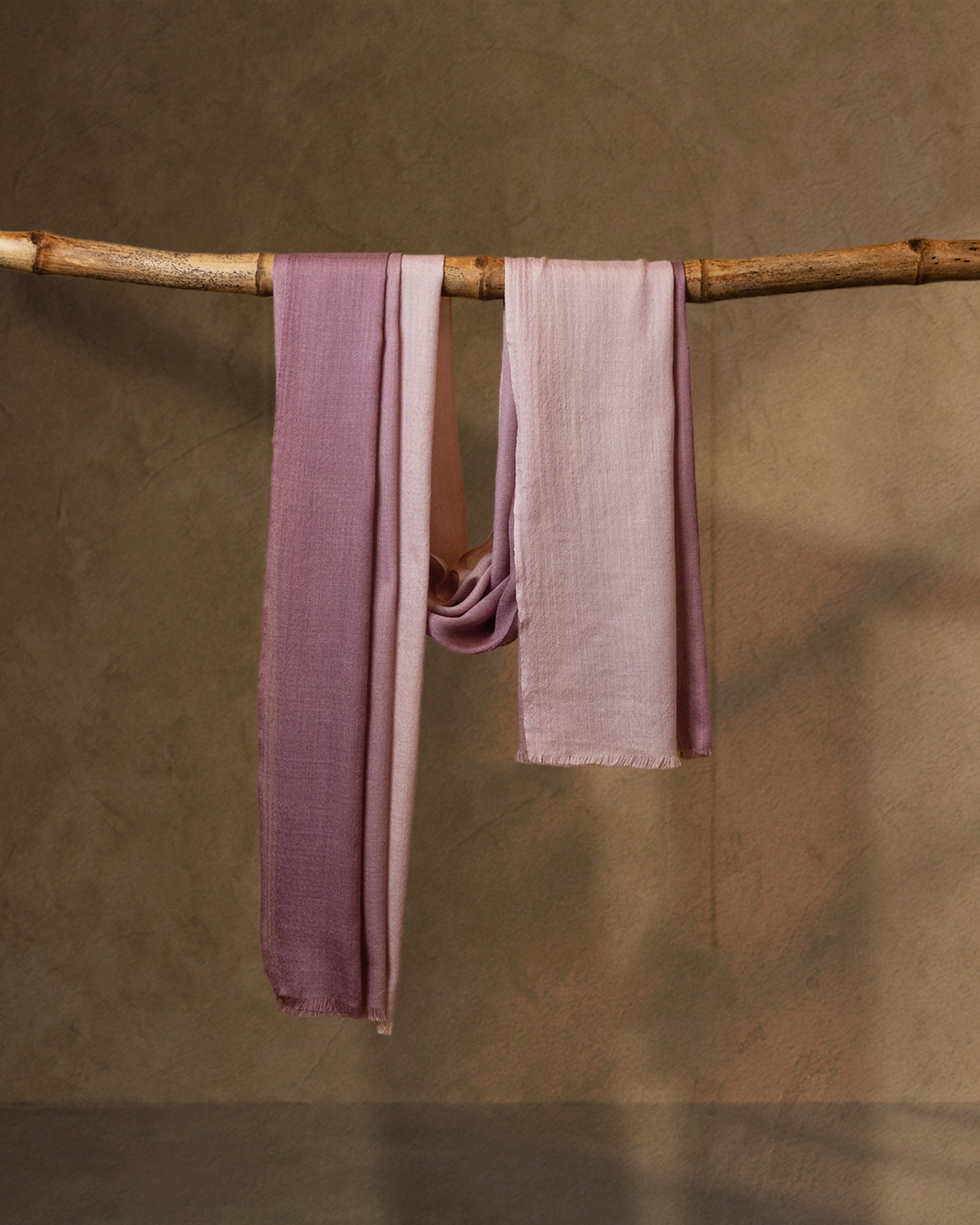 Bare Gallop Wool Stole  Nude stole from the Ashwaa Sunrise collection