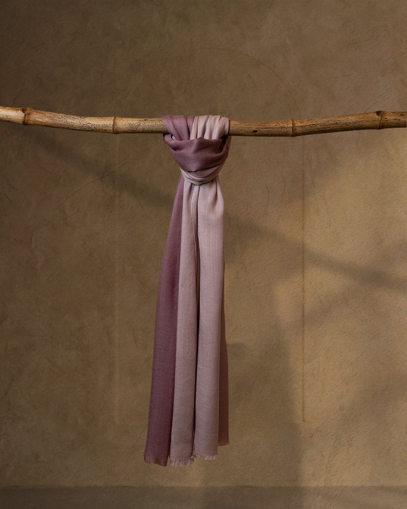 Bare Gallop Wool Stole  Nude stole from the Ashwaa Sunrise collection