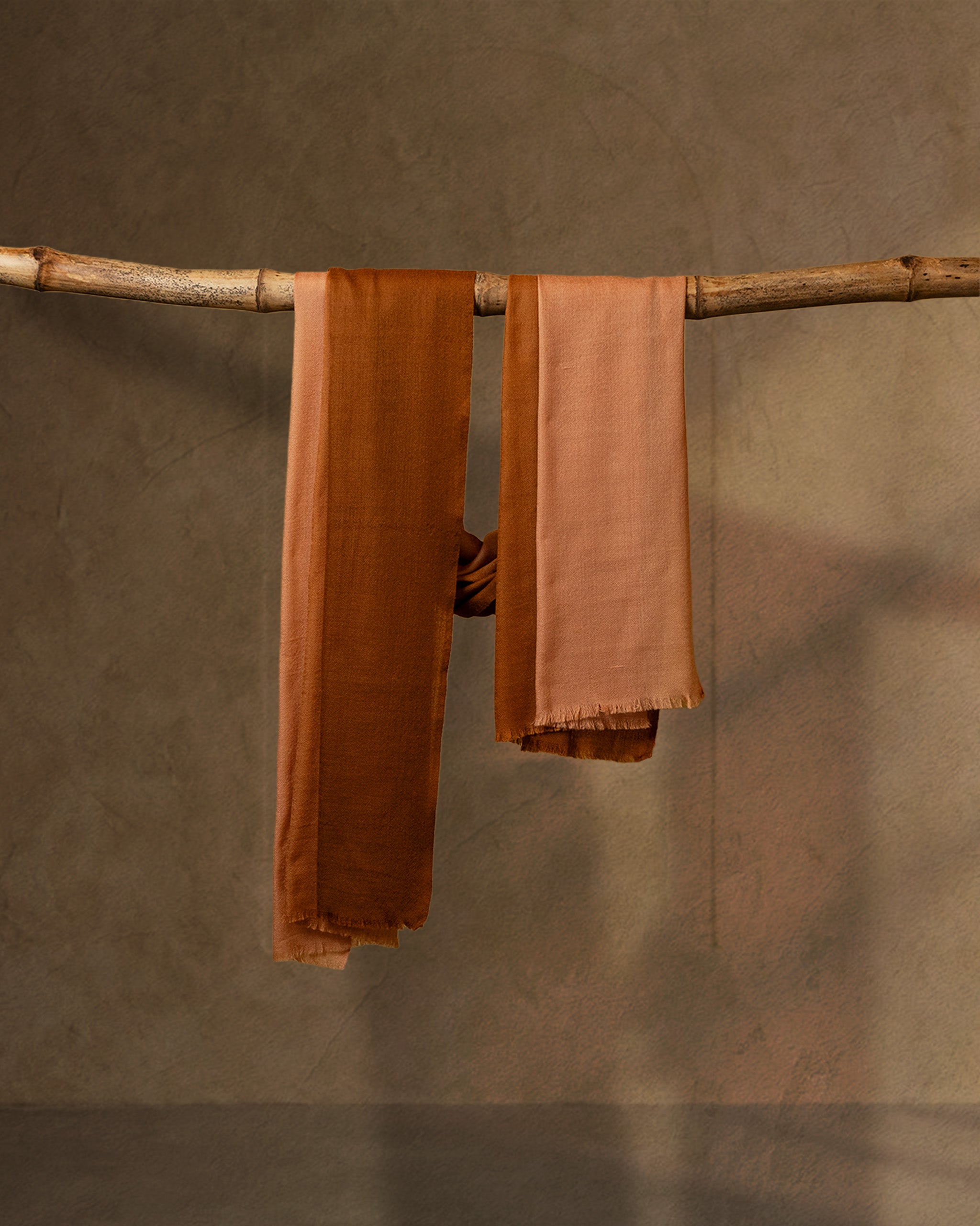 Tan Stride Wool Stole  Tan stole from the Ashwaa Sunrise collection