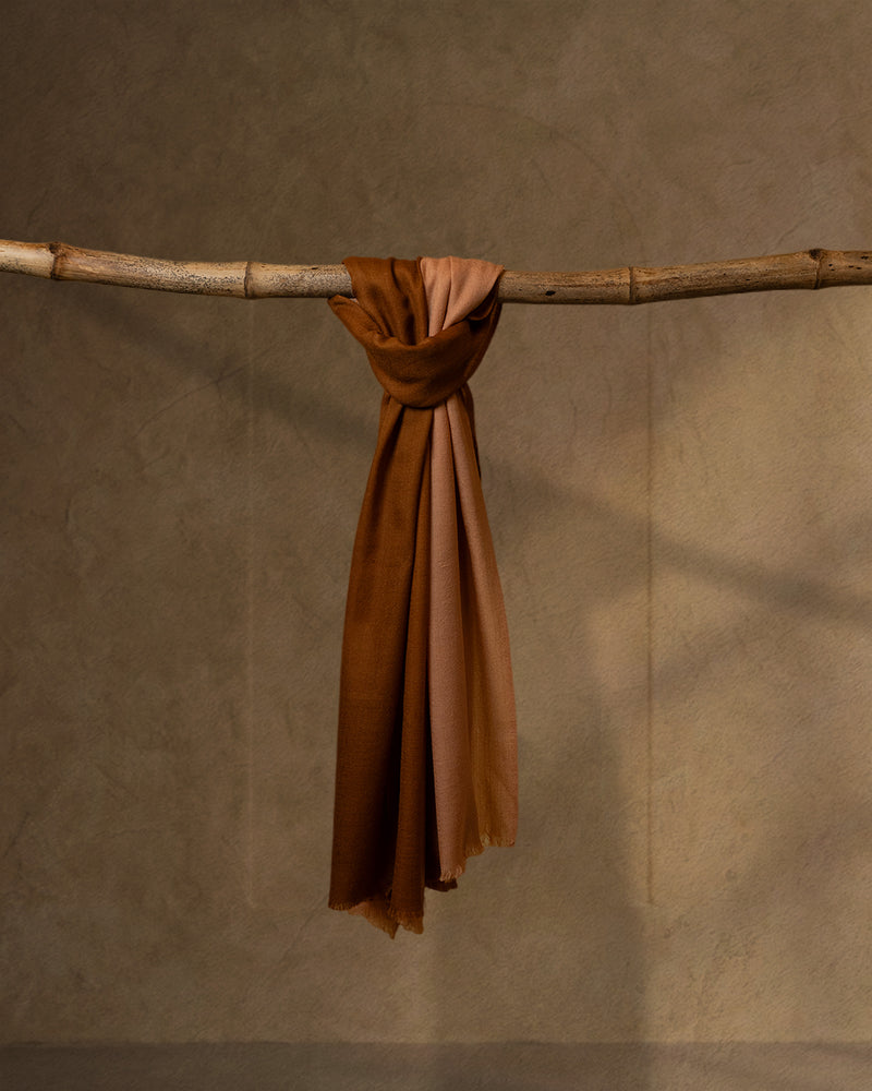 Tan Stride Wool Stole  Tan stole from the Ashwaa Sunrise collection